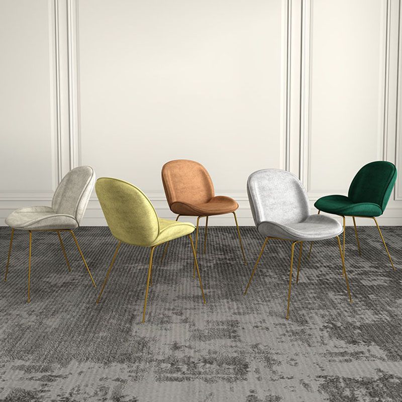 Silla lateral de comedor de tela de estilo nórdico, silla con respaldo sólido sin brazos para uso doméstico