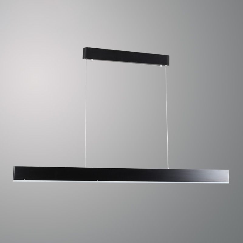 1 Light Rectangle Island Lights Contemporary Metal Island Lighting in Black