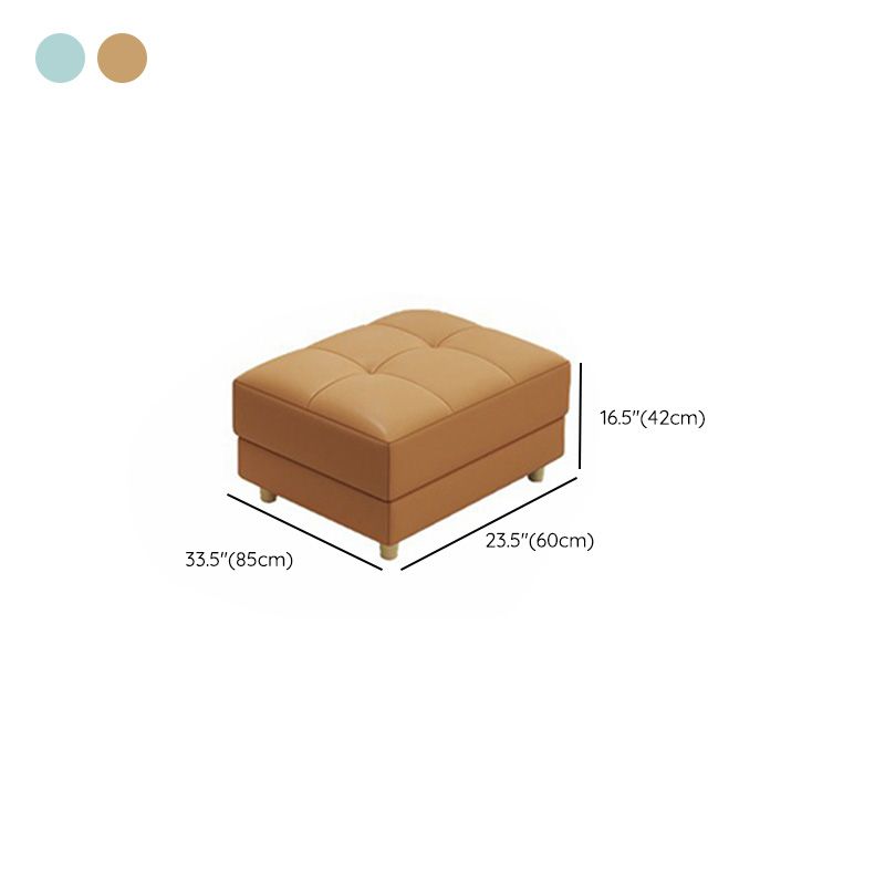 Modern Style Leather Sofa with Bolster Pillows Seating for Living Room