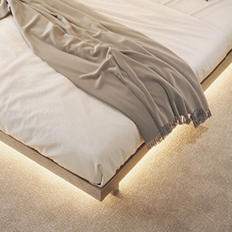 Pine Wood Platform Bed Frame in Natural,78.74 Inch Long with Legs