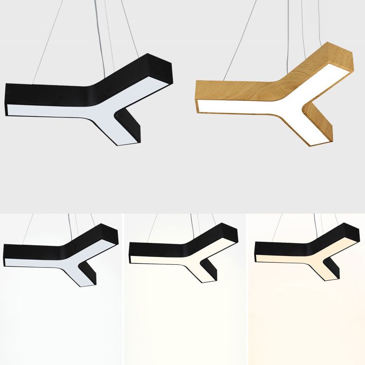 Y-Shaped Down Lighting Pendant Simplicity Style LED Metal Pendant Lighting Fixture