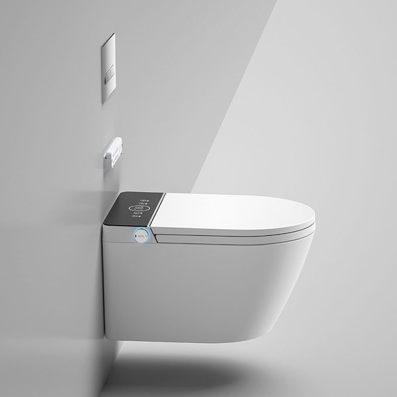 Elongated Toilet Wall Hung 1-Piece Automatic UV Sterilization Toilet with Concealed Tank