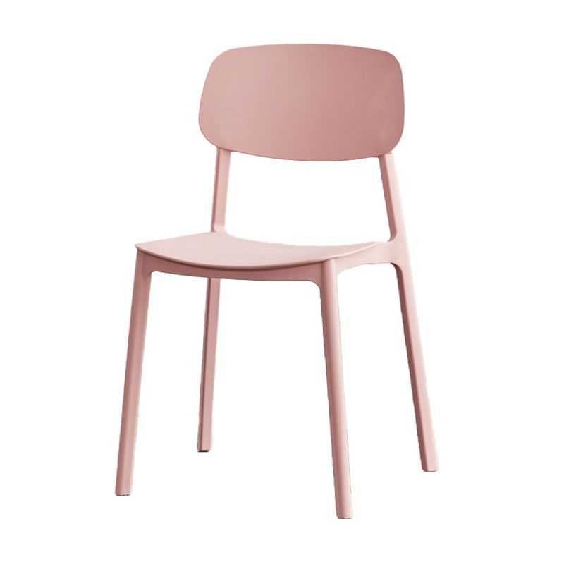 Silla lateral casera de plástico moderna con respaldo abierto y acabado mate