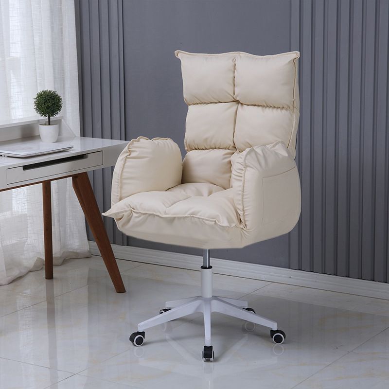 28" Wide Contemporary Office Chair Yellow Upholstered Desk Chair