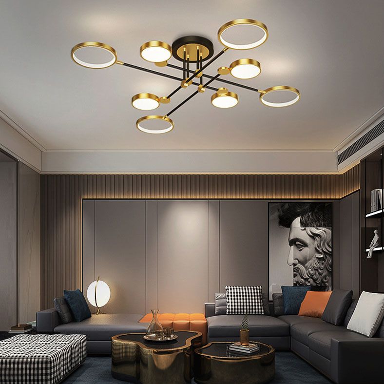 Moderne LED-inbouwlamp Metalen Starburst-plafondmontagelamp voor woonkamer