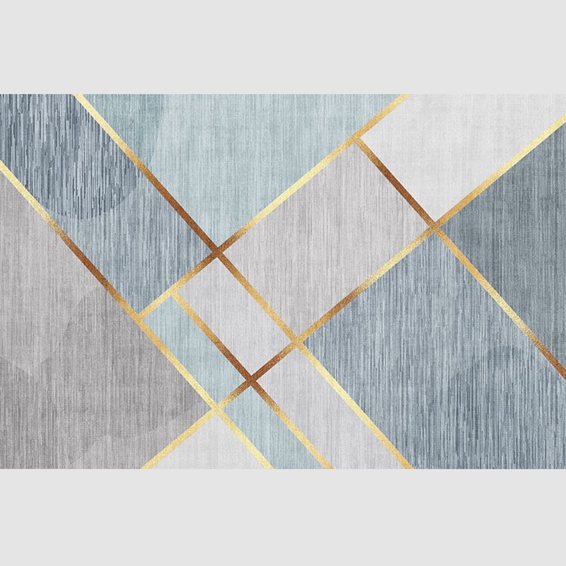 Gray Modern Area Carpet Polyester Solid Color Carpet Anti-Split Indoor Carpet for Living Room