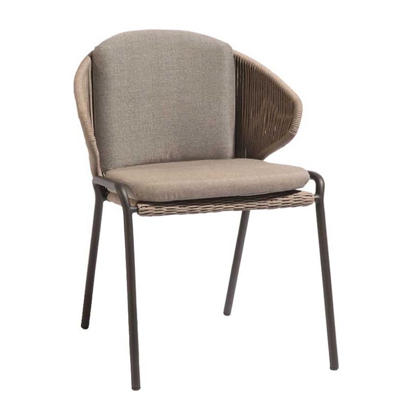 Tropical Outdoor Bistro Chairs with Water Repellent Finish Cushion and Metal Base