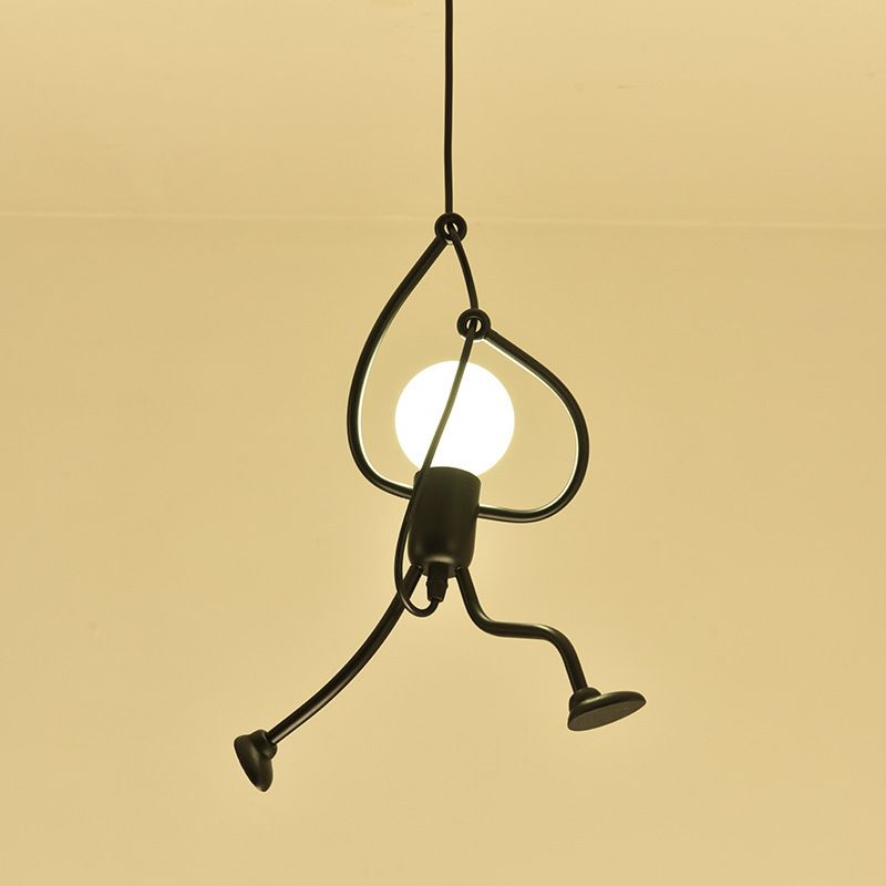 1-Light Pendant Ceiling Lights Industrial Metal Multi Pendant Light Fitting in Black