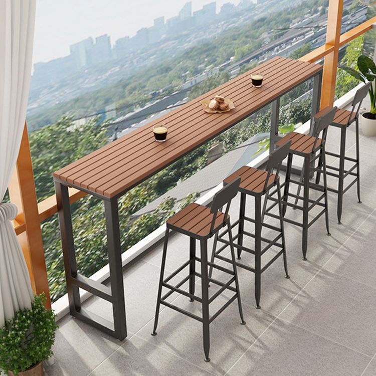 Modern Reclaimed Wood Bar Table Set 1/2/5 Pieces Counter Table for Dining Room