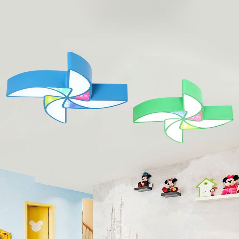 Pinwheel Shaped LED Flush Mount Licht Eenvoud Acryl Kwekerij Plafond Licht Flush Mount