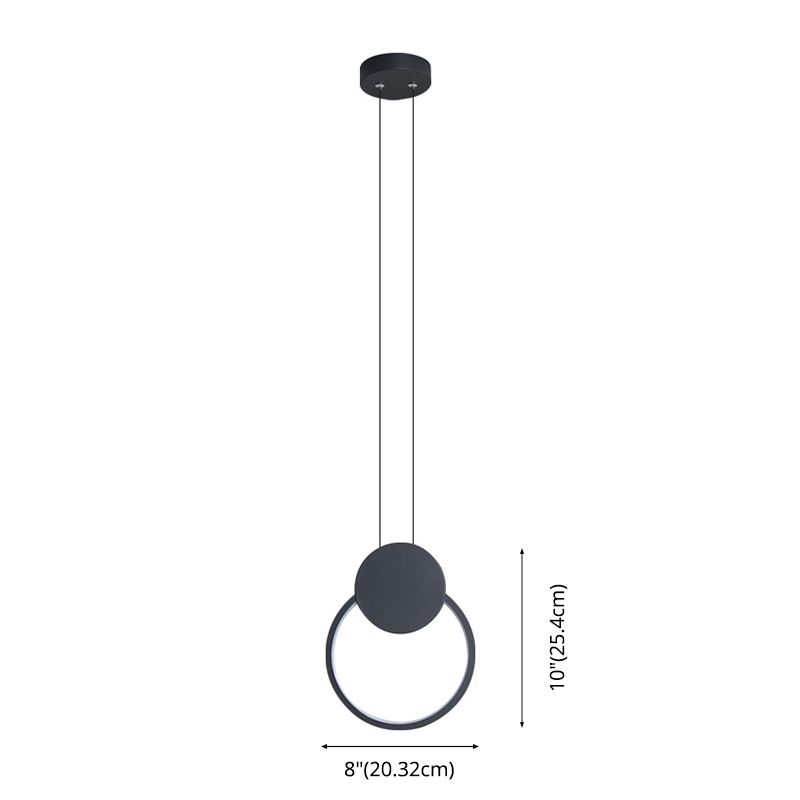 Acrylic Geometric LED Pendant Light in Modern Simplicity Wrought Iron Hanging Lamp for Living Room