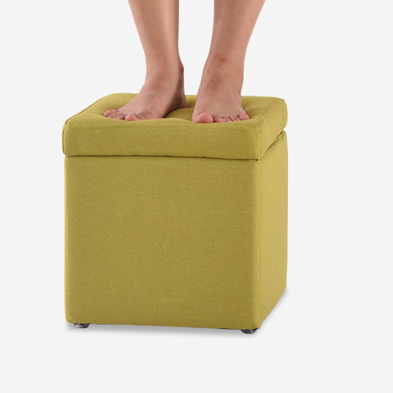 Modern Style Ottoman Cotton Square Indoor Ottoman with Storage