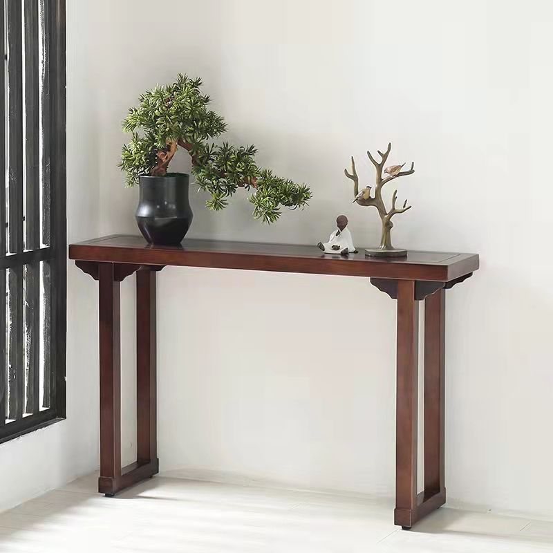 Walnut Console Table Solid Wood 9.84 inch Wide Console Sofa Table