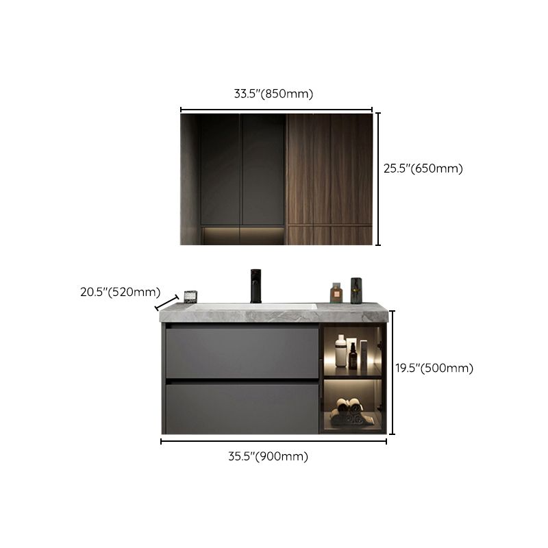 Stone and Ceramic Bath Vanity Glam Bathroom Vanity Set for Bathroom