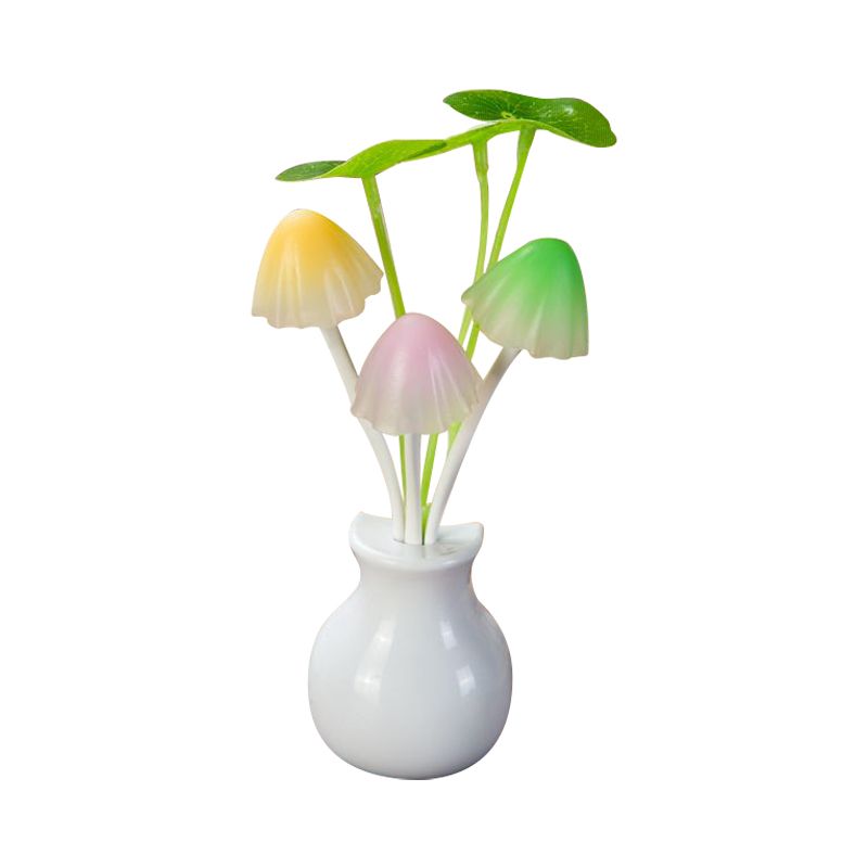 Lotus Leaf 7 Color Changing Nightlight Art Deco Plastic Multicolored LED Wall Lamp with Plug