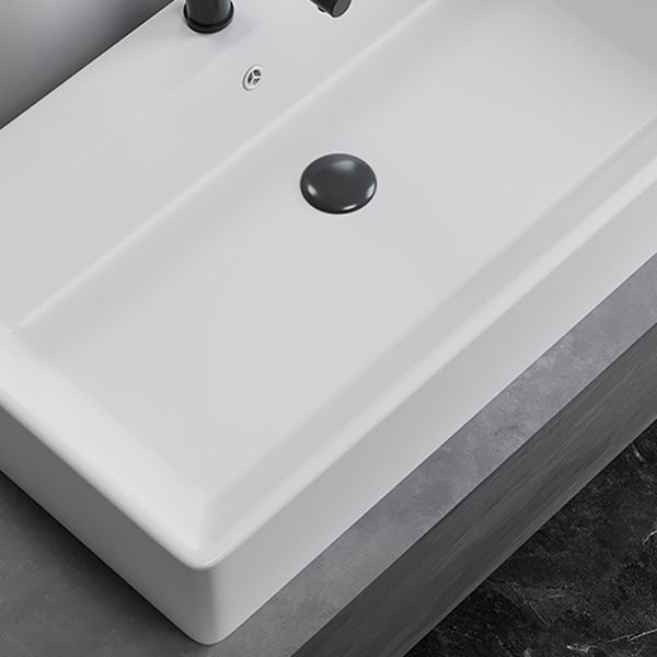 White Rectangular Trough Bathroom Sink Modern Trough Bathroom Sink
