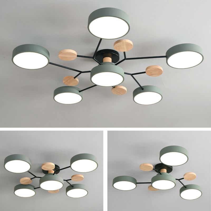 Lampe LED Macaron ronde multicolore avec abat-jour en acrylique pour salon