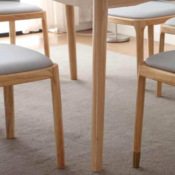 Stone Dining Table Traditional Luxury Dining Table with Solid Wood Base