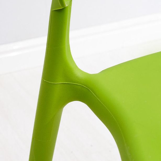 Open Back Dining Side Chair Stacking Plastic Dining Armless Chair