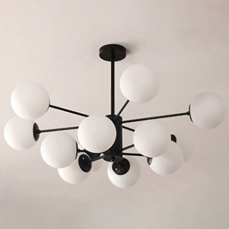 Contemporary Style Globe-Shaped Chandelier Lighting Glass Pendant Lighting