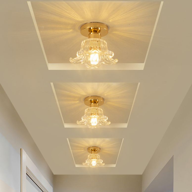 Glass Geometric Flush Mount Lights Modern Style 1 Light Flush Mount Lamp