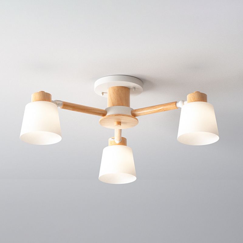 Moderne Einbauleuchten aus Holz, runde Einbaulampe in Braun für das Wohnzimmer