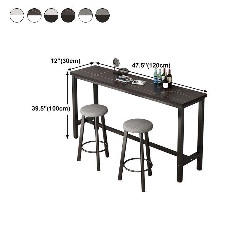 Rectangle Stone Bar Table Modern Bar Table with Trestle Base