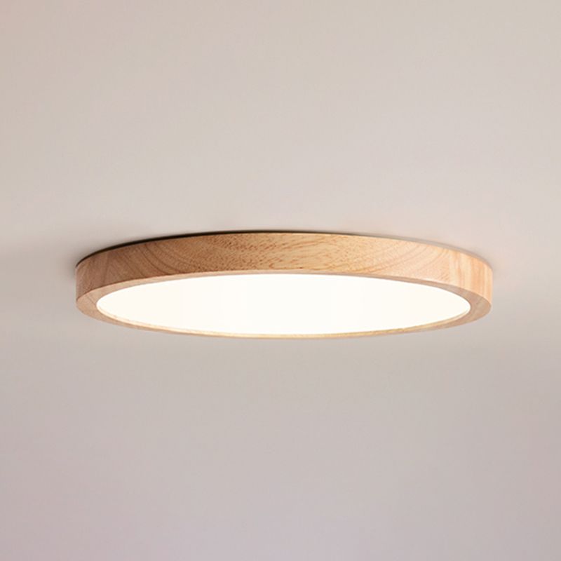 Plafonnier LED de forme ronde, montage encastré en bois de Style Simple et moderne pour le salon