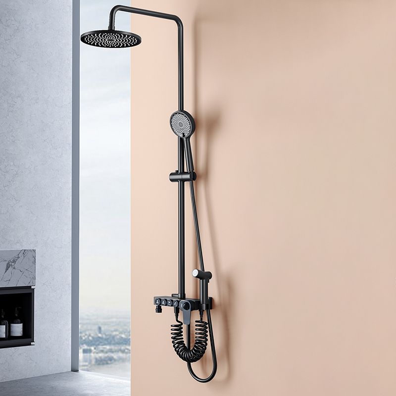Modern Style Shower System Copper Spot Resist Rectangle Wall Mounted Shower System