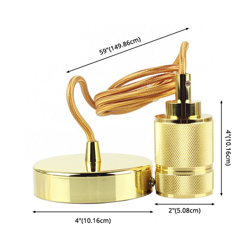 Single Bulb Industrial Style Hanging Light Metal Plating Lamp Holder Vintage Suspension Lighting Fixture with 59" Adjustable Wire