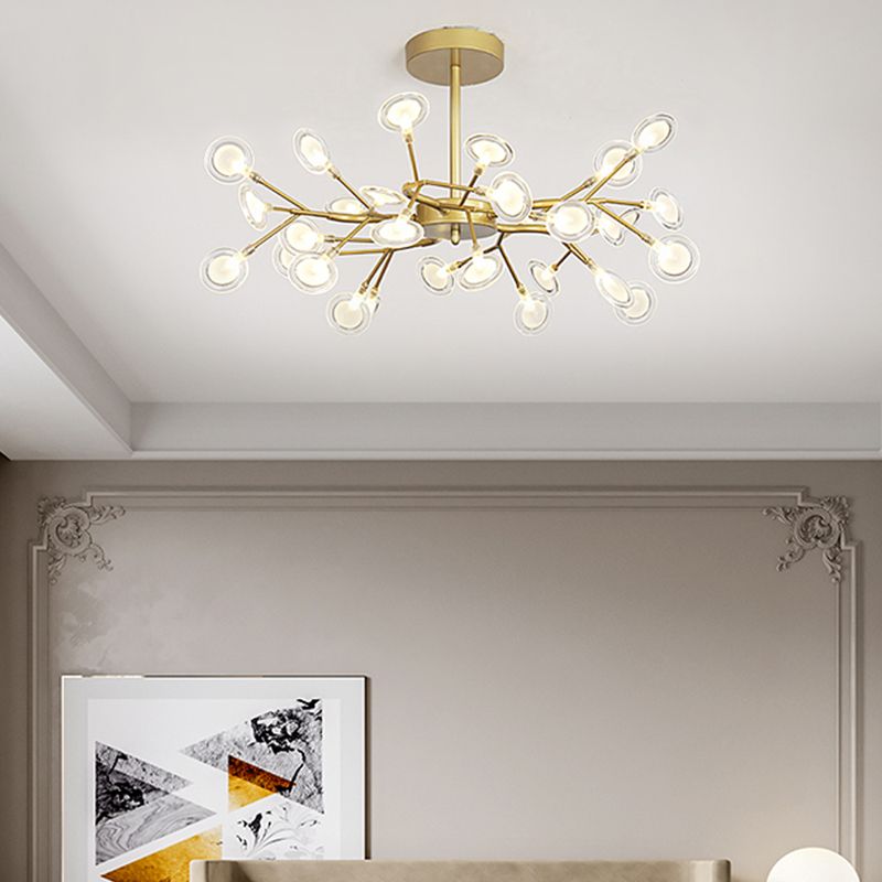 Light Luxury Style Pendant Chandelier Light Metal Chandelier in Gold Finish