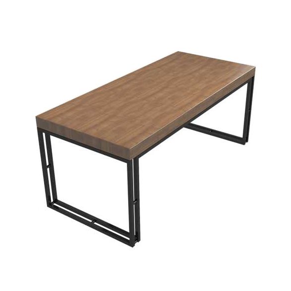 Traditional Style Wooden Dining Room Set with Rectangle Table and Metal Base Dining Table Furniture