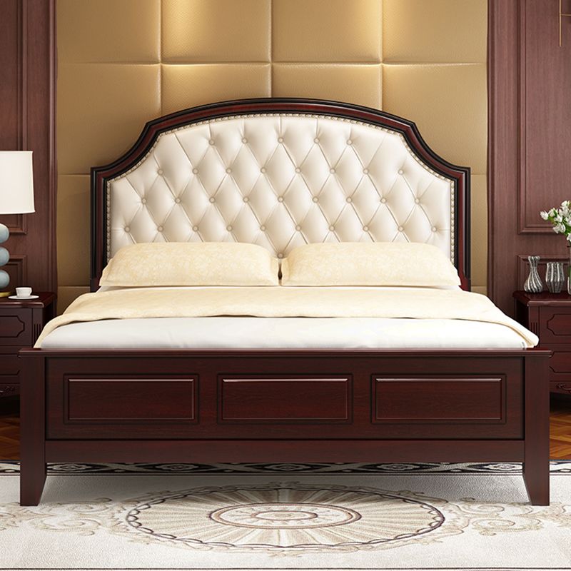 Traditional Scooped Panel Headboard Standard Bed with Button-tufted