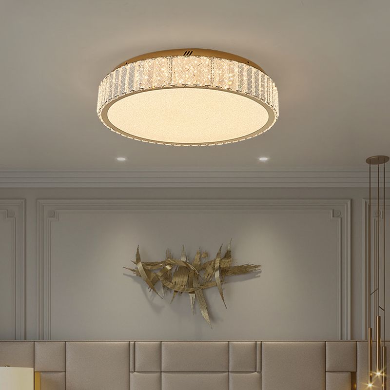 Contemporain K9 Crystal Flush Mount 1-Light Flush Ceiling Light for Living Room