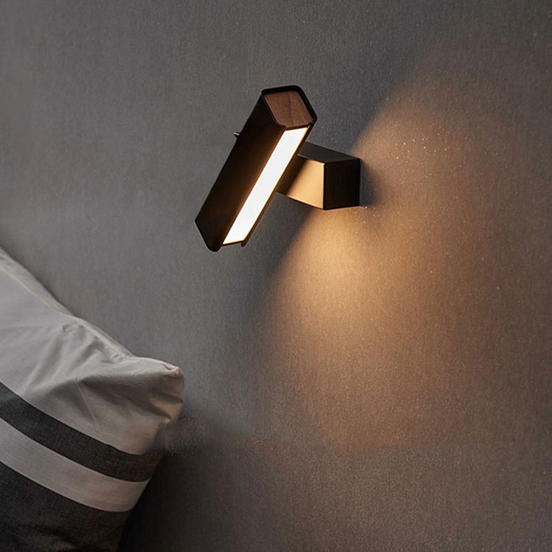 Square Metal Wall Sconce Modern Style Single Light Wall Mount Lighting