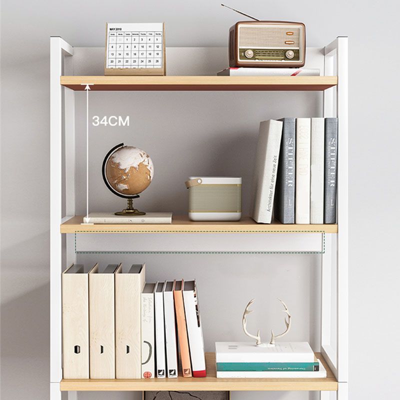 12" W Metal Frame Bookshelf Modern Open Storage Ladder Bookcase