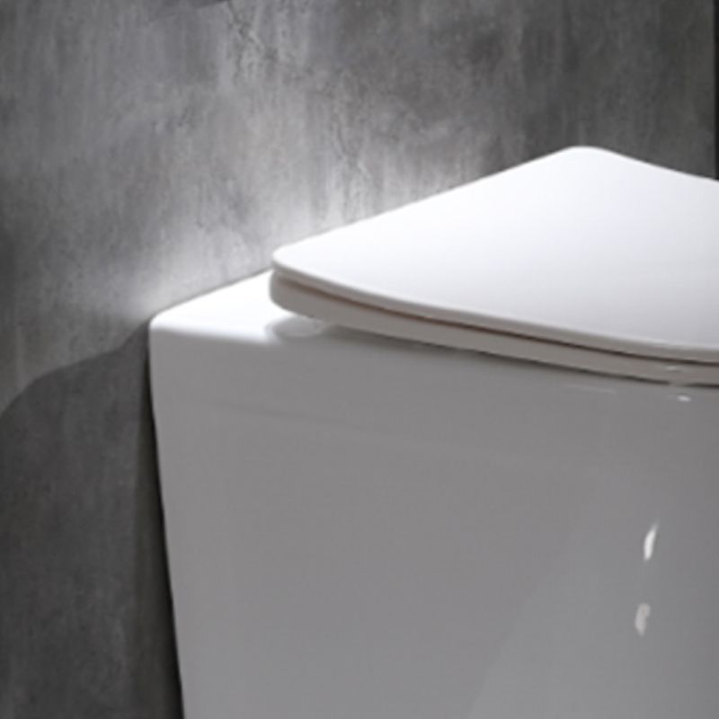 Modern Wall Mounted Flush Toilet White Toilet Bowl with Seat for Washroom