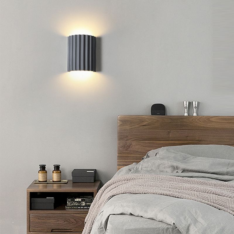 Half-Cylinder Wall Sconce Lighting Modern Style Metal 2 Lights Wall Washer Sconce