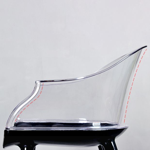 Scandinavian Style Plastic Chair Set Solid Back Arm Kitchen Single Dining Chair