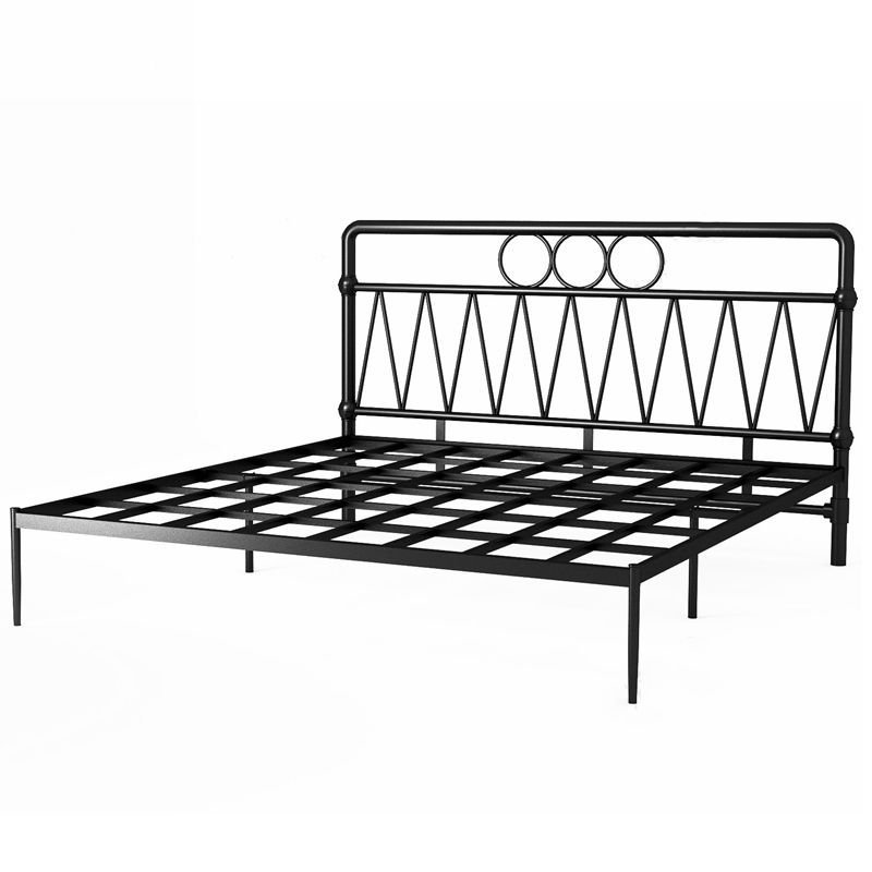43.3" Tall Bed with Headboard Low Profile Bed with Metal Legs