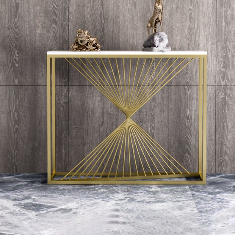 31.5-inch Tall Stone Glam Accent Table Rectangle Console Table for Hall