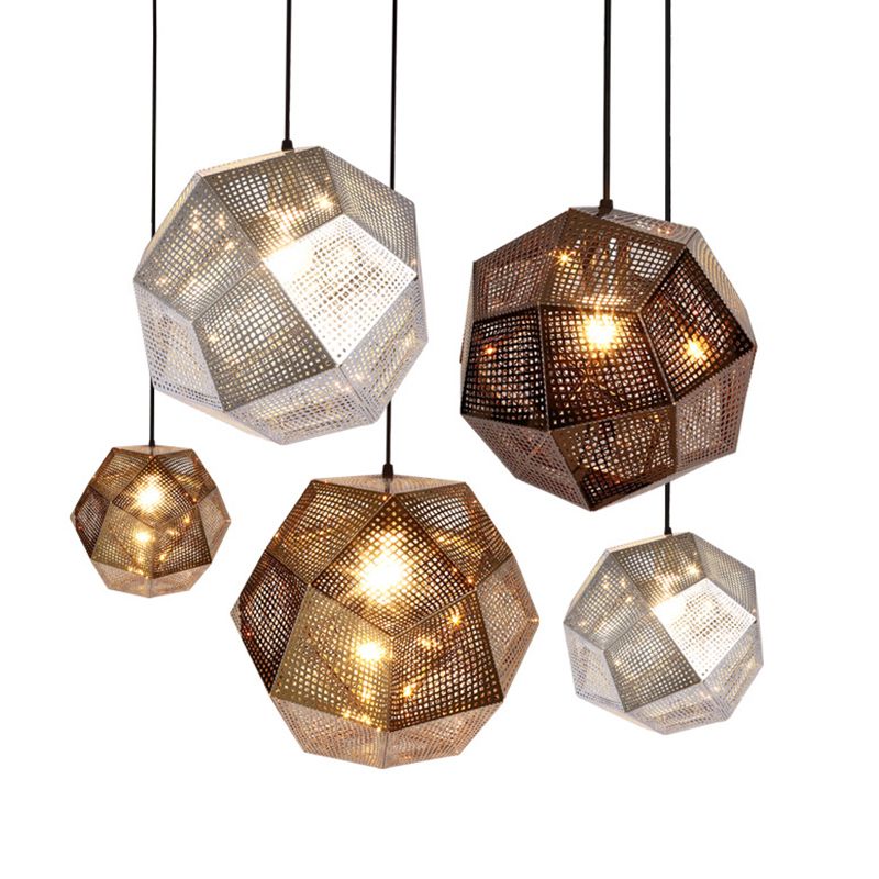 Faceed Globe Suspension Lighting Postmodern Metall 1-Bulb Restaurant Anhänger Licht