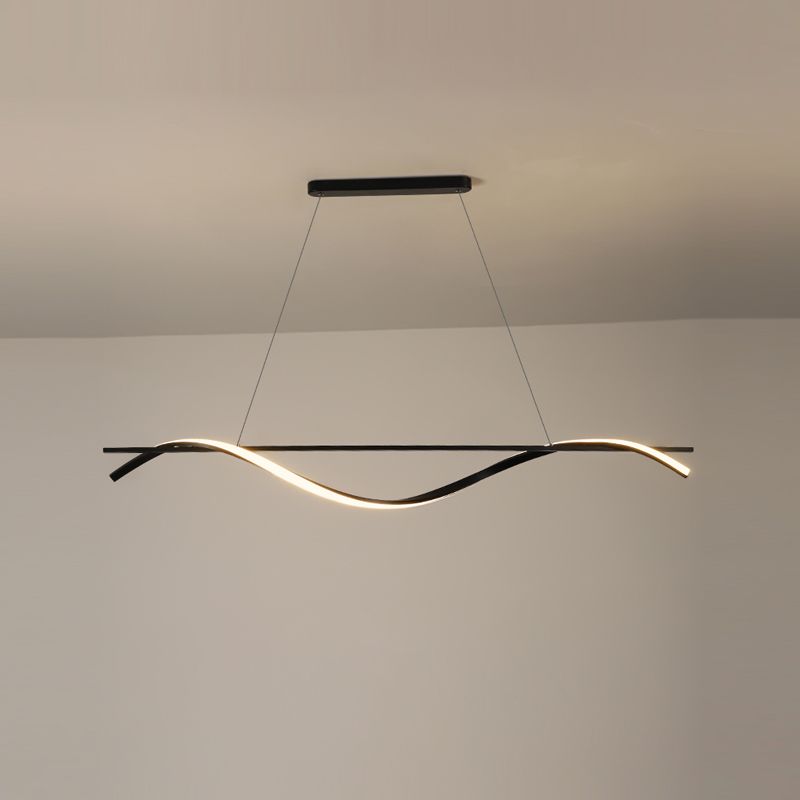 LED Strip Shape Pendant Light Dining Room Kitchen Modern Chandelier Light