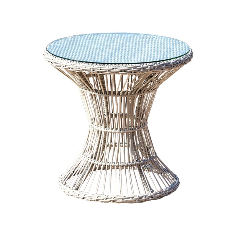 Modern Glass Top Dining Table Set 1/2/3/4/5 Pcs Rattan Outdoor Dining Set