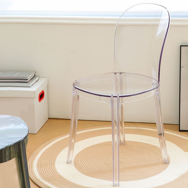 Modern Plastic Side Chair Modern Low Back Armless Chair for Dining Room