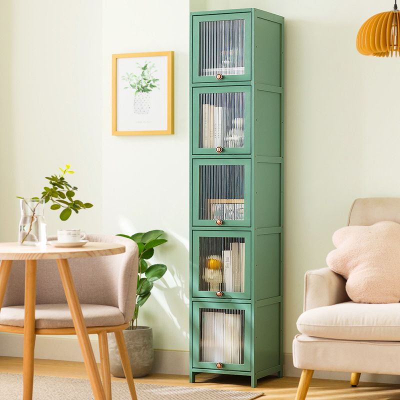 Rectangular Wood Cabinet, Modern Accent Chest with Acrylic 4/5 - Door
