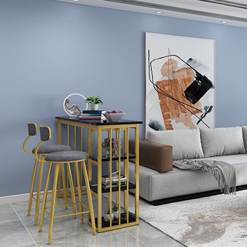 Modern Style Bistro Bar Table Rectangle Wine Rack Bar Table for Living Room
