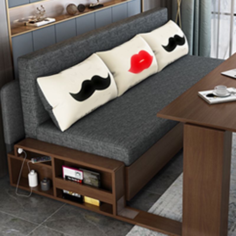 30" Wide Contemporary Sleeper Sofa Futon Gray Storage Sleeper Sofa