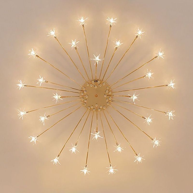 Modern Simple Star Shape Ceiling Light with Glass Shade for Living Room
