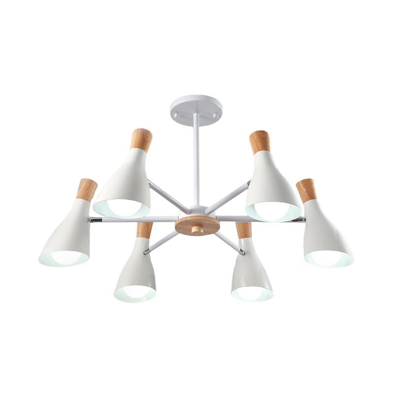 Cone Living Room Hanging Lights Metal 6 Bulbes de style moderne